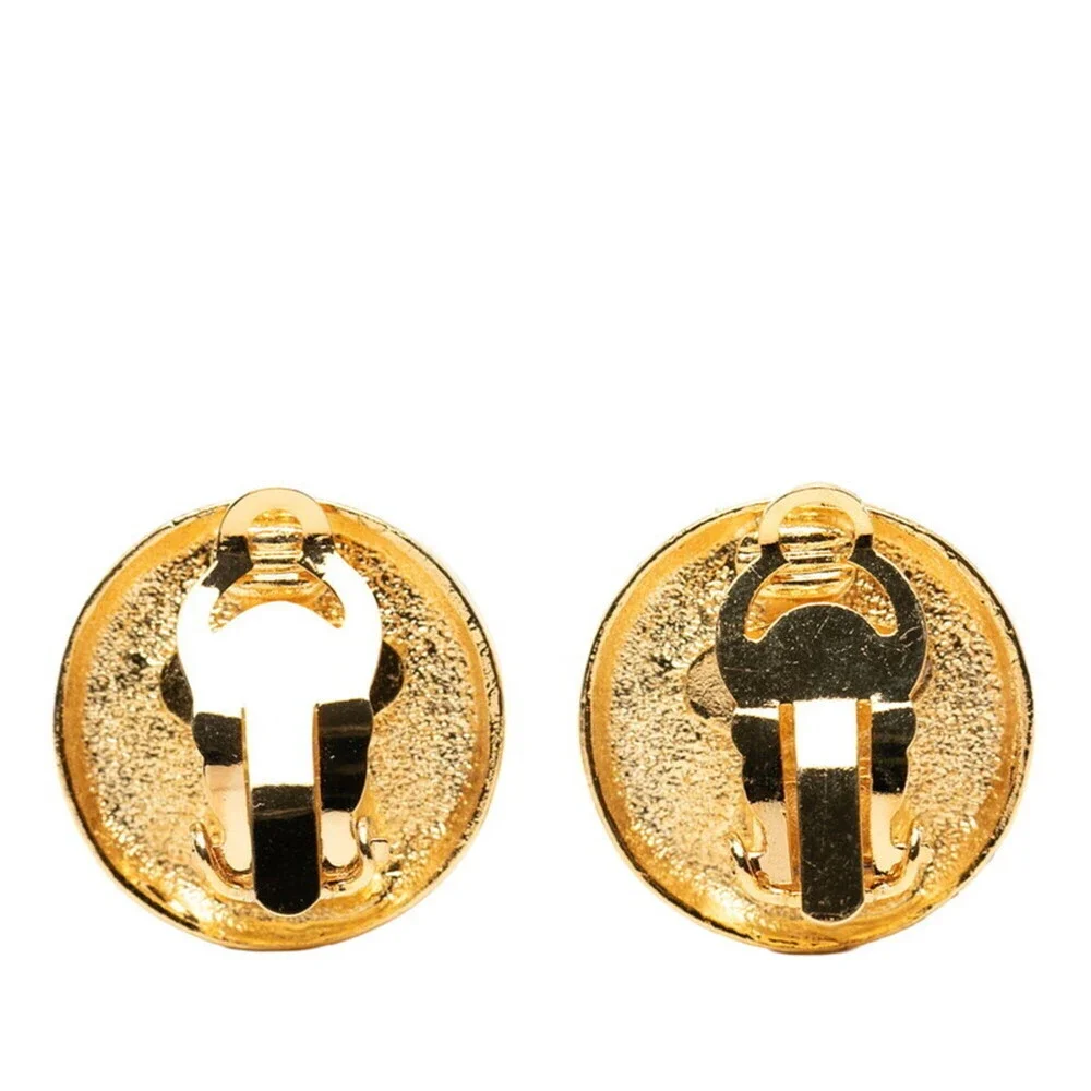 CHANEL Gold Logo Earrings